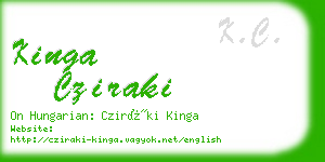 kinga cziraki business card